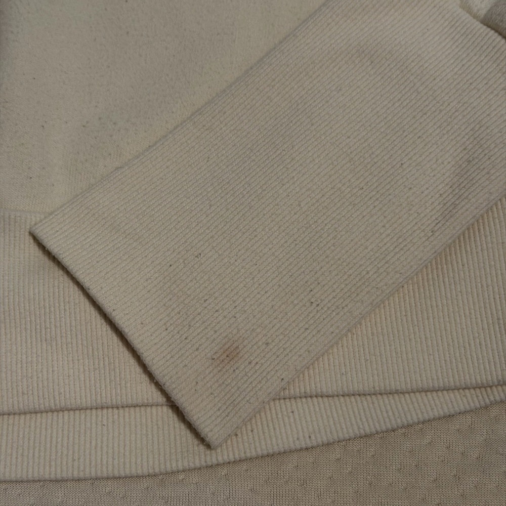 Alo Sweatshirt Cream Crosshatch Back and Long Sleeves - Picture 8 of 8